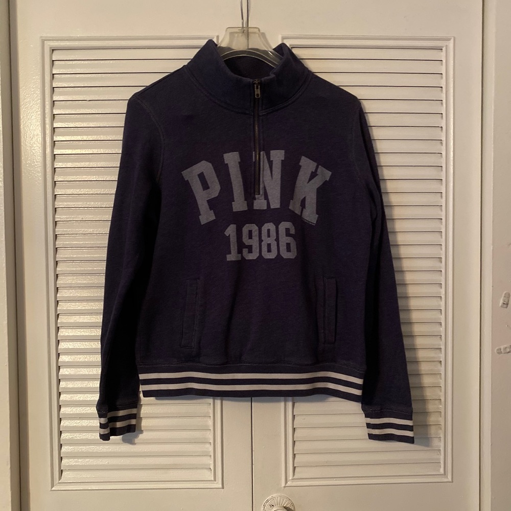 PINK blue high neck sweater